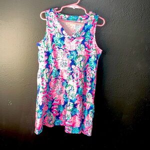 Lilly Pulitzer Pink & Blue Resort  Dress Big Girls Size Medium